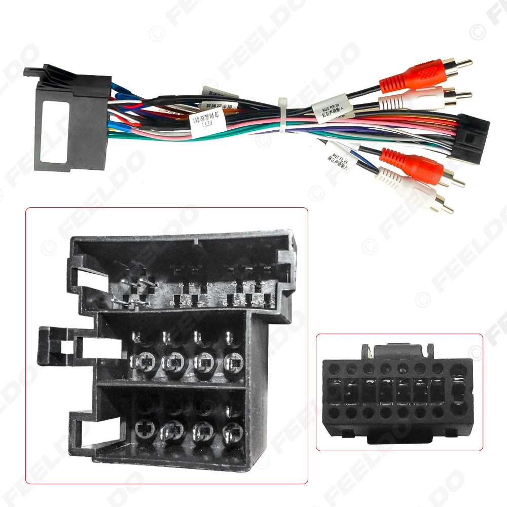 FEELDO Car 16pin Power Cord Wiring Harness Adapter For Audi A3/A4 (04-06)/A6 (04-10) Installation Head Unit Cable
