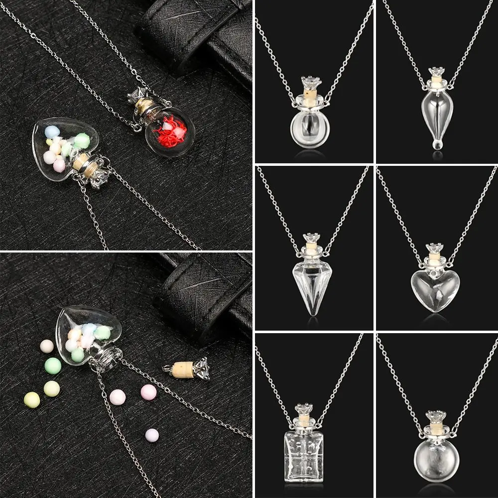 Openable Steel Chain Make Wishes Memorial Jewelry Glaze Vial  Perfume Jewellery Essential Oil Pendant