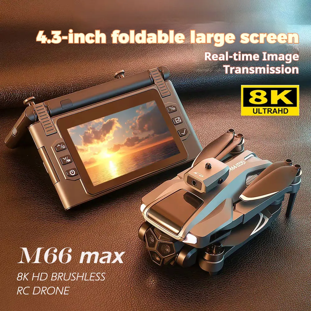 

M66MAX Screen-controlled Aerial Photography Drone Brushless Optical Flow Obstacle Avoidance Dual Camera LED Light Headless Mode