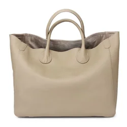 Sac fourre-tout en cuir véritable pour femmes, grand sac simple et personnalisé, grande capacité, poche ouverte, style européen et américain