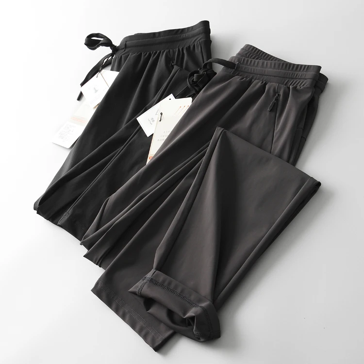 

Light Qui Dry Sports Pants High Elastici Iron Free Men's Spring Summer Ice Sensation Straight Leg Casual Trousers