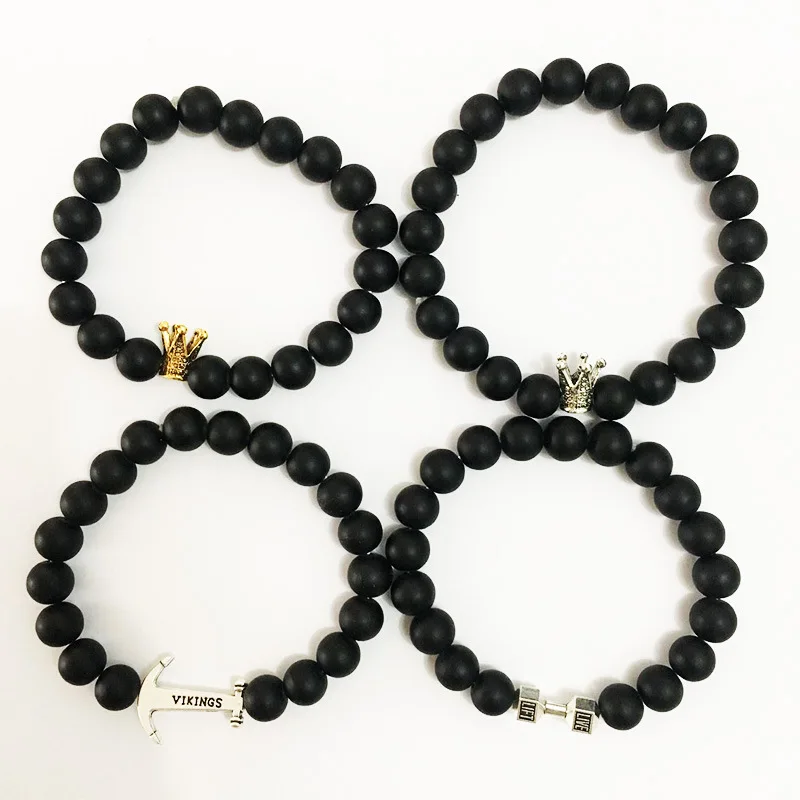 2019New Micro Glass Bead Crown Bracelet Ornament Rudder Accessories Mini Dumbbell Jewelry Wholesale Hot Sale