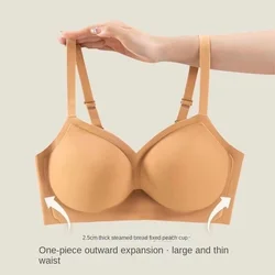 Externally Expanded Bra for Women, Small Chest, Flat Chest, Gathered Without Steel Rings, No Marks, and Large Bra, Thickened