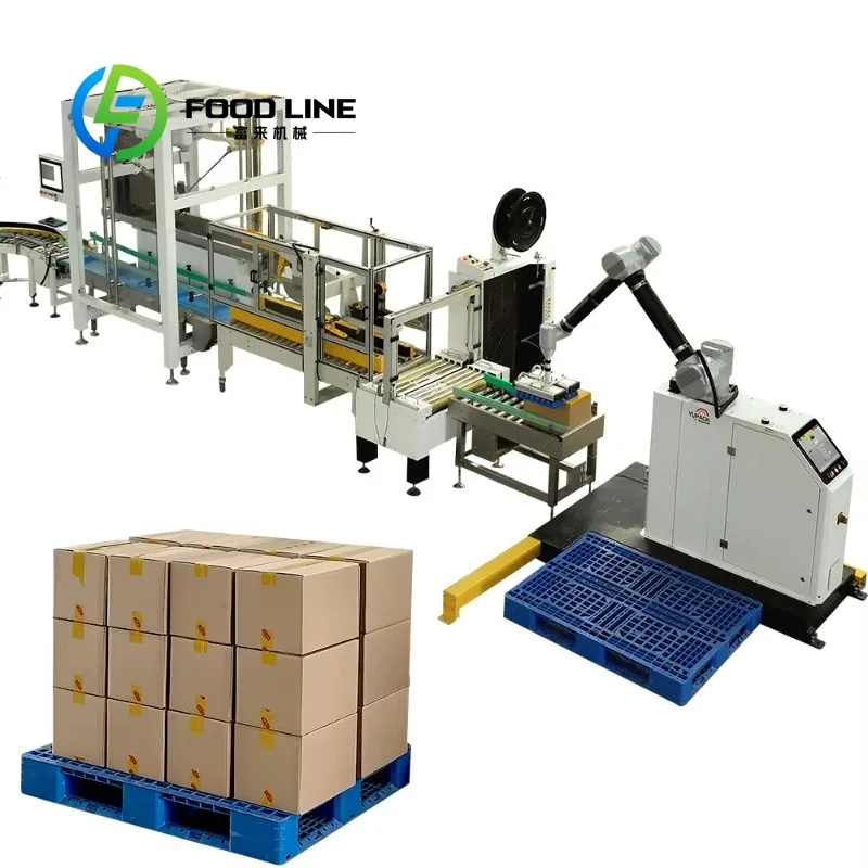 Customized  Collaborative Cobot Palletizer Automatic Palletizing Equipment For Box Bottle Industrial Packaging Production Line