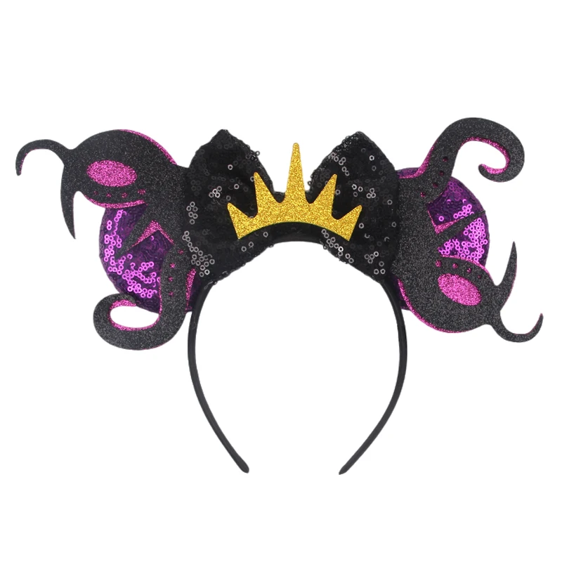 Chic Ursula Disney Ears Headband Villains Mickey Mouse Hairband Women Party Cosplay Headwear Kids DIY Costume Hair Accessories