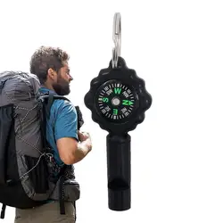 Survival Whistle With Compass Outdoor Multifunctional Tool Multifunctional Tool Loud Whistle 2 In1 Clear Sound For Kayaking
