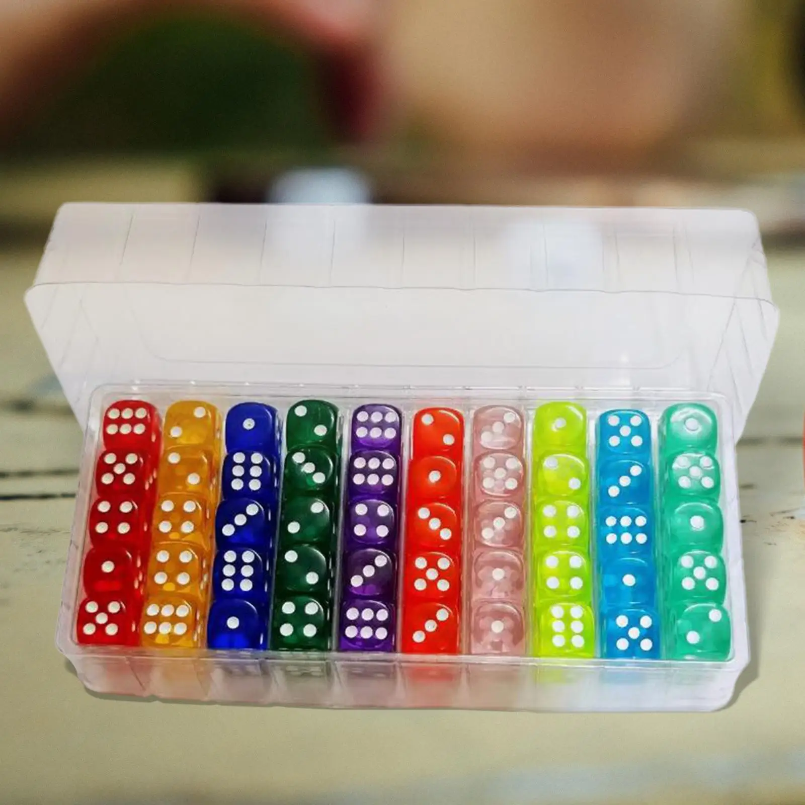 

100Pcs 6 Sided Games Dice Set Acrylic Dice for Board Games Teaching Math