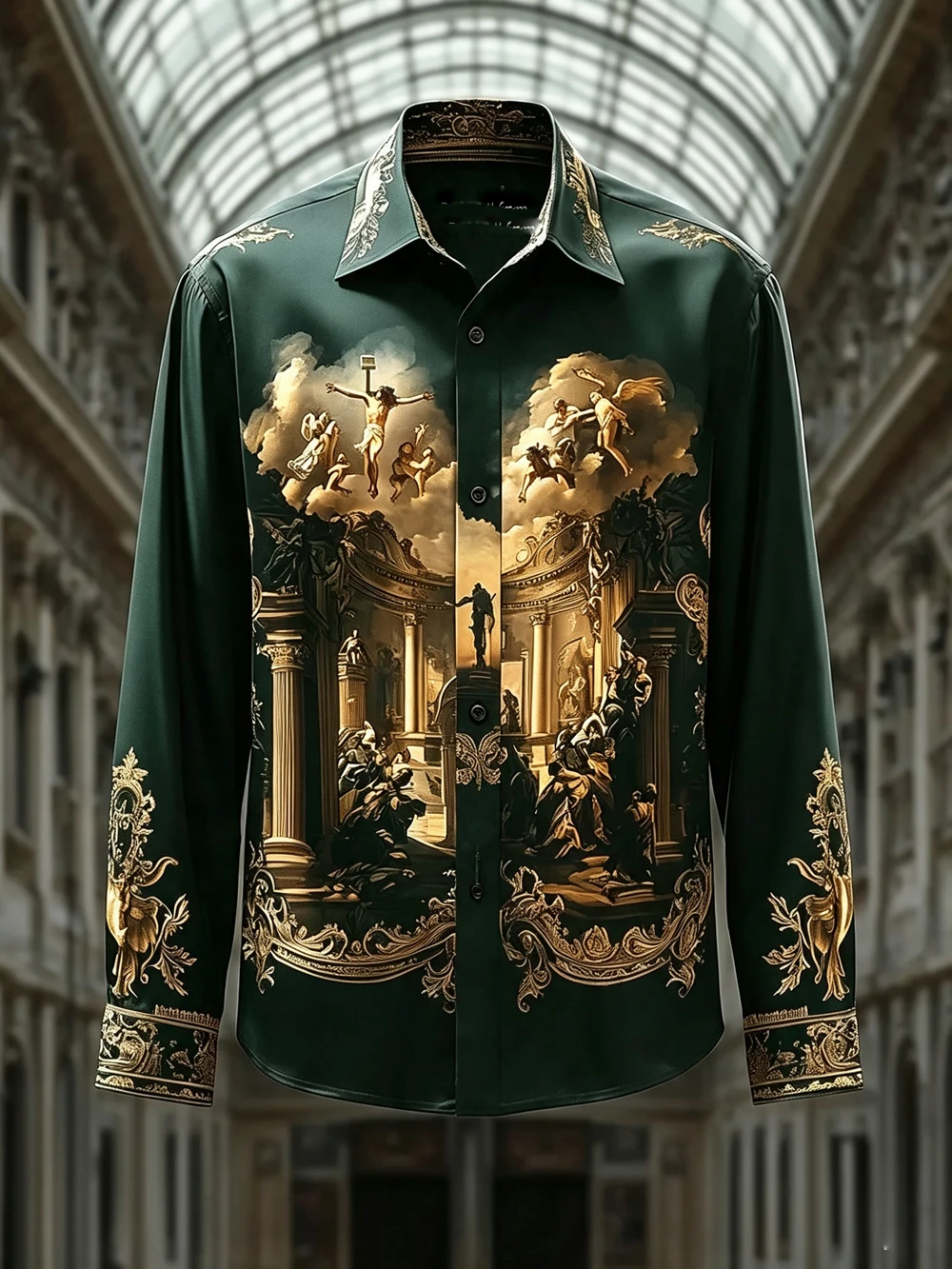 2026 Men's New European Long Sleeve Shirt High Definition Abstract Pattern 3D Printed Shirt Hawaiian Vacation Festival Carnival