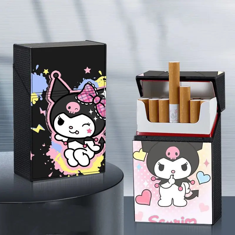 Kawaii Sanrio Hello Kitty Cigarette Case Kuromi My Melody Cute Anime Flip Top Moisture And Drop Resistant Smoke Box Holiday Gift