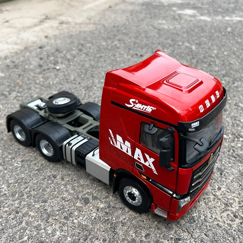 Diecast 1:24 Scale HOWO MAX Tractor Trailer Alloy Truck Model Collection Souvenir Display Ornaments Vehicle Toy