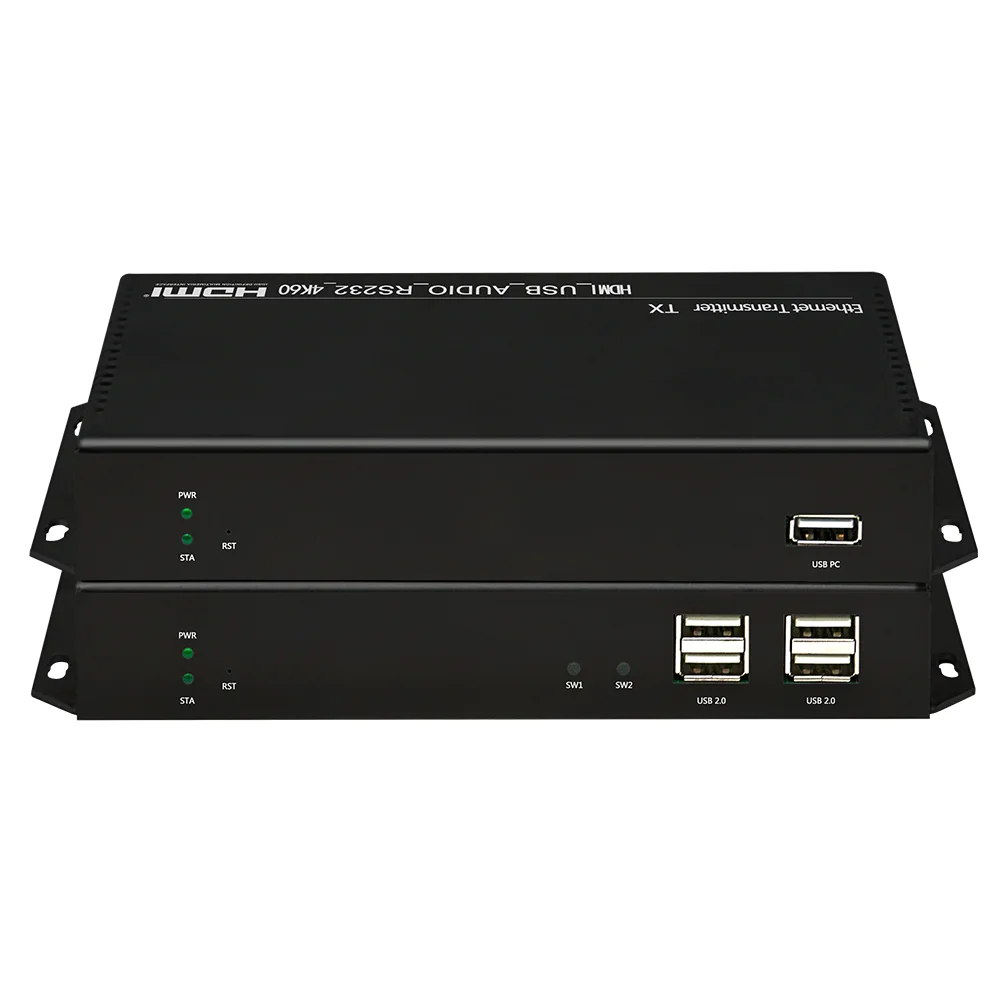 UHD 4K60 HDMI+USB2.0 KVM Extender Support HDCP/EDID/RS232 120m HDMI Extender KVM