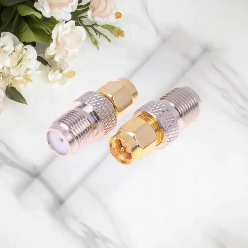 2 Pcs/Group SMA Male Turn F Female Copper RF Conversion Head Smaj/FK SMA Internal Thread Inner Needle Turn F External Thread Inn