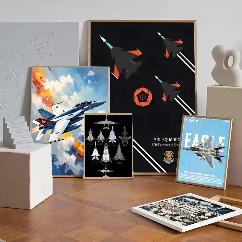 Minimalist game fighter jet images Poster Art poster movie mural family childrens room wall decoration print Gift