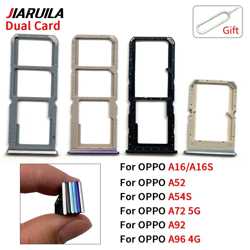 

НОВЫЙ для OPPO A16 A16S A52 A54S A72 5G A92 A96 4G Держатель SIM-карты Лоток для чипа, слот для ящика, держатель адаптера, гнездо, детали (двойная карта)