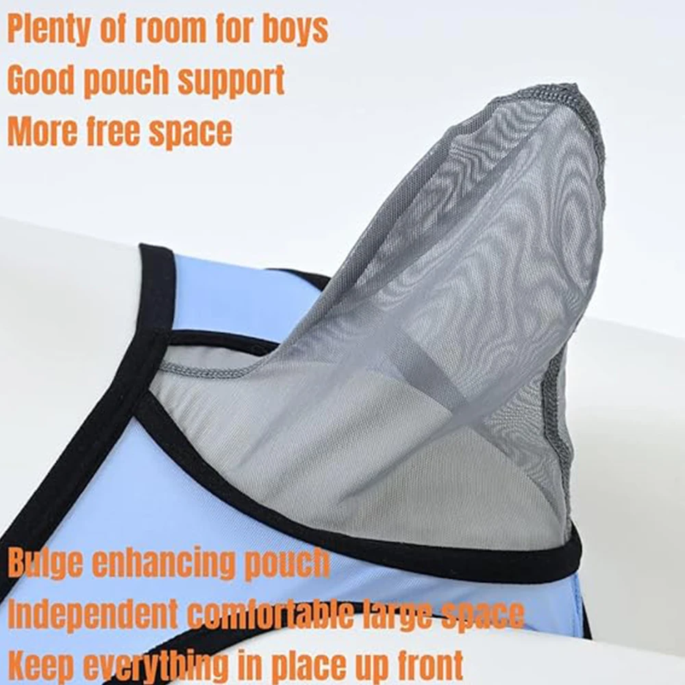 ZONBAILON Mens Mesh Sexy Sheer See Through Boxer Briefs Bulge Enhancing Pouch Trunks Underwear For Men