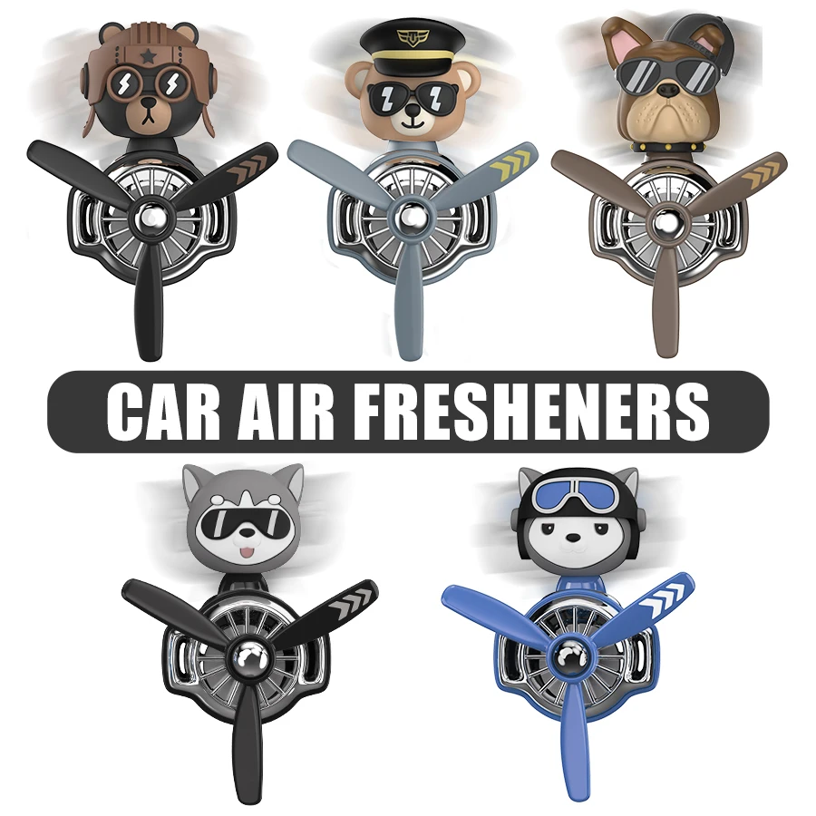 

Cool Fun Head Shake Pilot Car Air Fresheners Vent Clip Rotate Plane Decoration Ornaments Interior Accessories Fragrance Diffuser