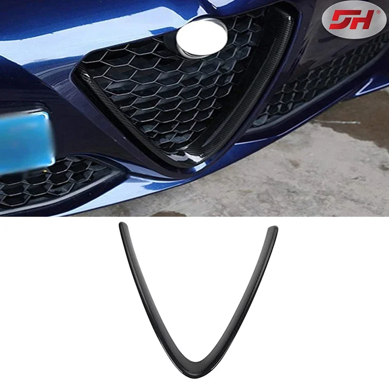 

Auto Dry Carbon Fiber Medium V Trim Grille Trim Cover for Alfa Romeo Stelvio 2017-UP