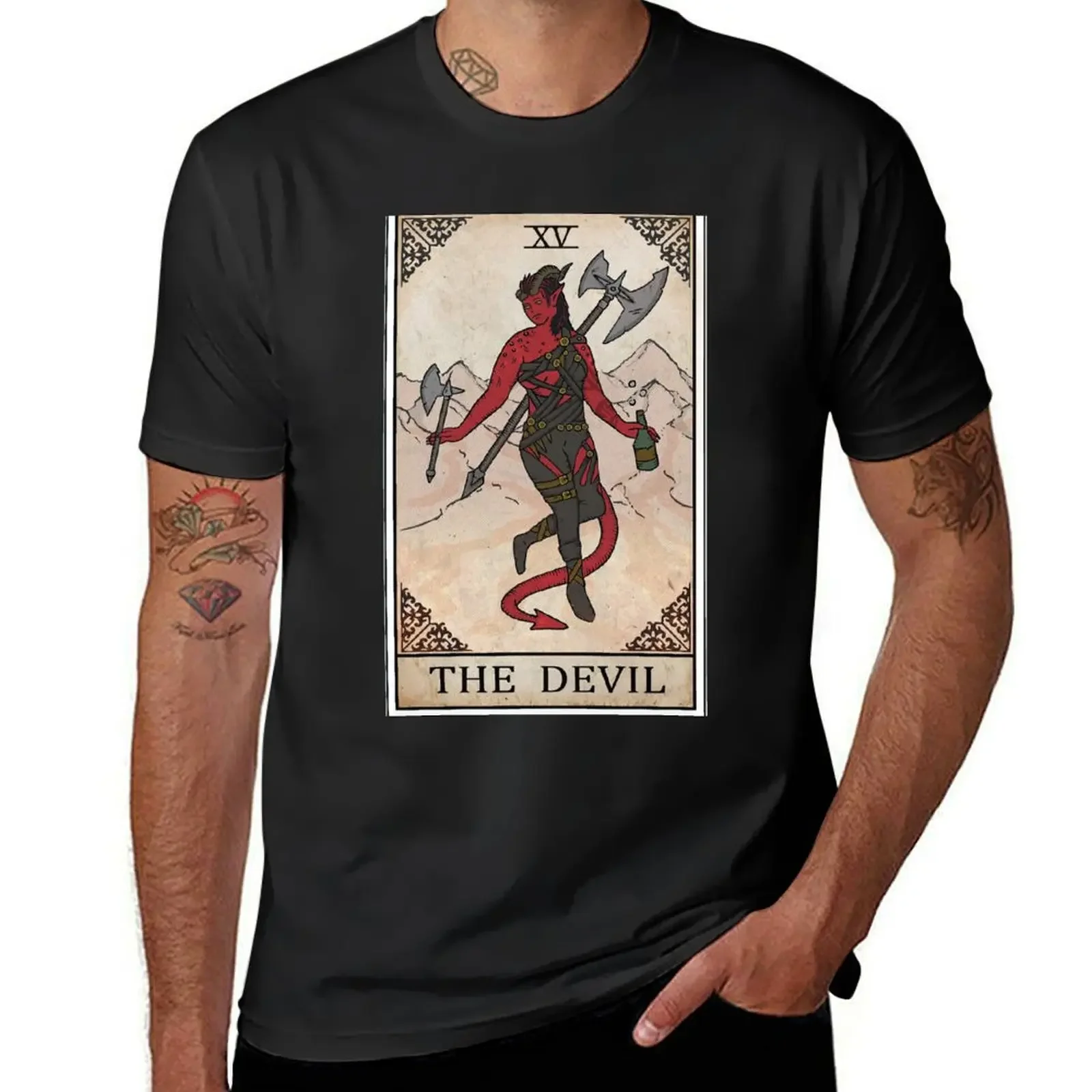 Baldurs Gate 3 Karlach Tarot T-shirt Aesthetic clothing aesthetic clothes summer tops black t-shirts for men