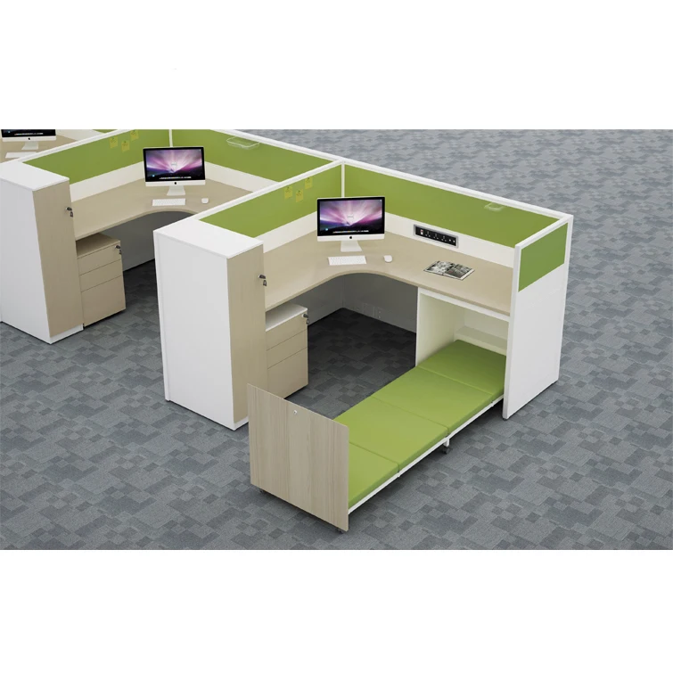 Office Furniture Office Cubicle Tile Based Partition 3 Person Office Workstation