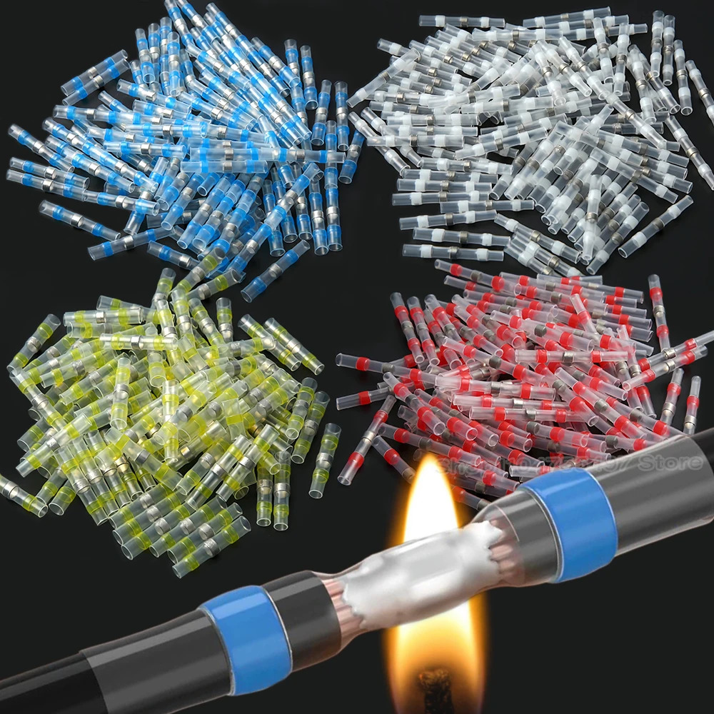 الحرارة يتقلص أنبوب الأكمام مقاوم للماء لحام ختم سلك كهربائي موصل بعقب لصق محطات الحرارة انكماش كابلات الموصلات #1