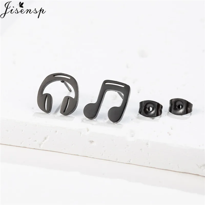 Unique Christmas Earring Stainless Steel YES NO Cactus Footprint Music Stud Earrings for Women Tiny Star Boots Jewelry Girl Gift