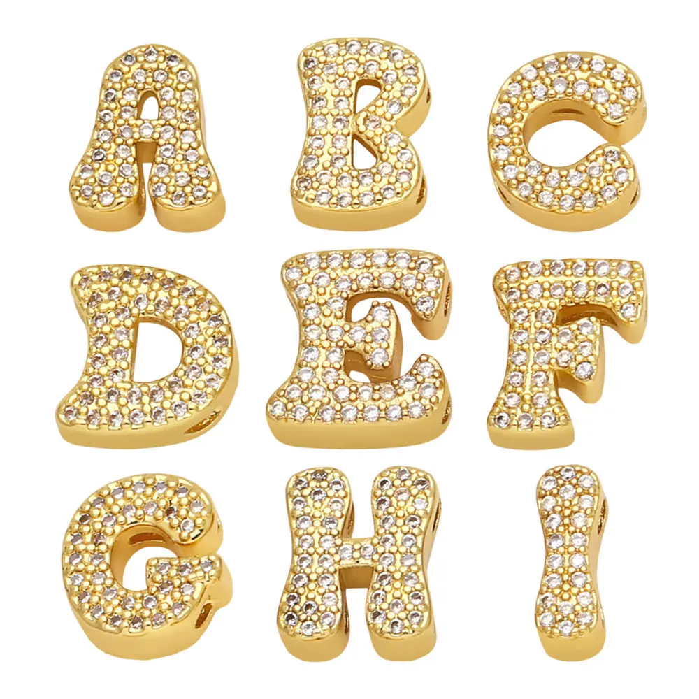 OCESRIO Small Size White Crystal Bubble Letter Pendant for Necklaces Ballon Initial Necklace Jewelry Making Supplies pdtb596