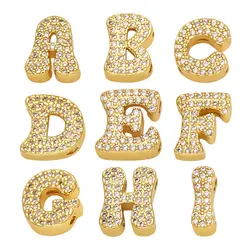 OCESRIO Small Size White Crystal Bubble Letter Pendant for Necklaces Ballon Initial Necklace Jewelry Making Supplies pdtb596