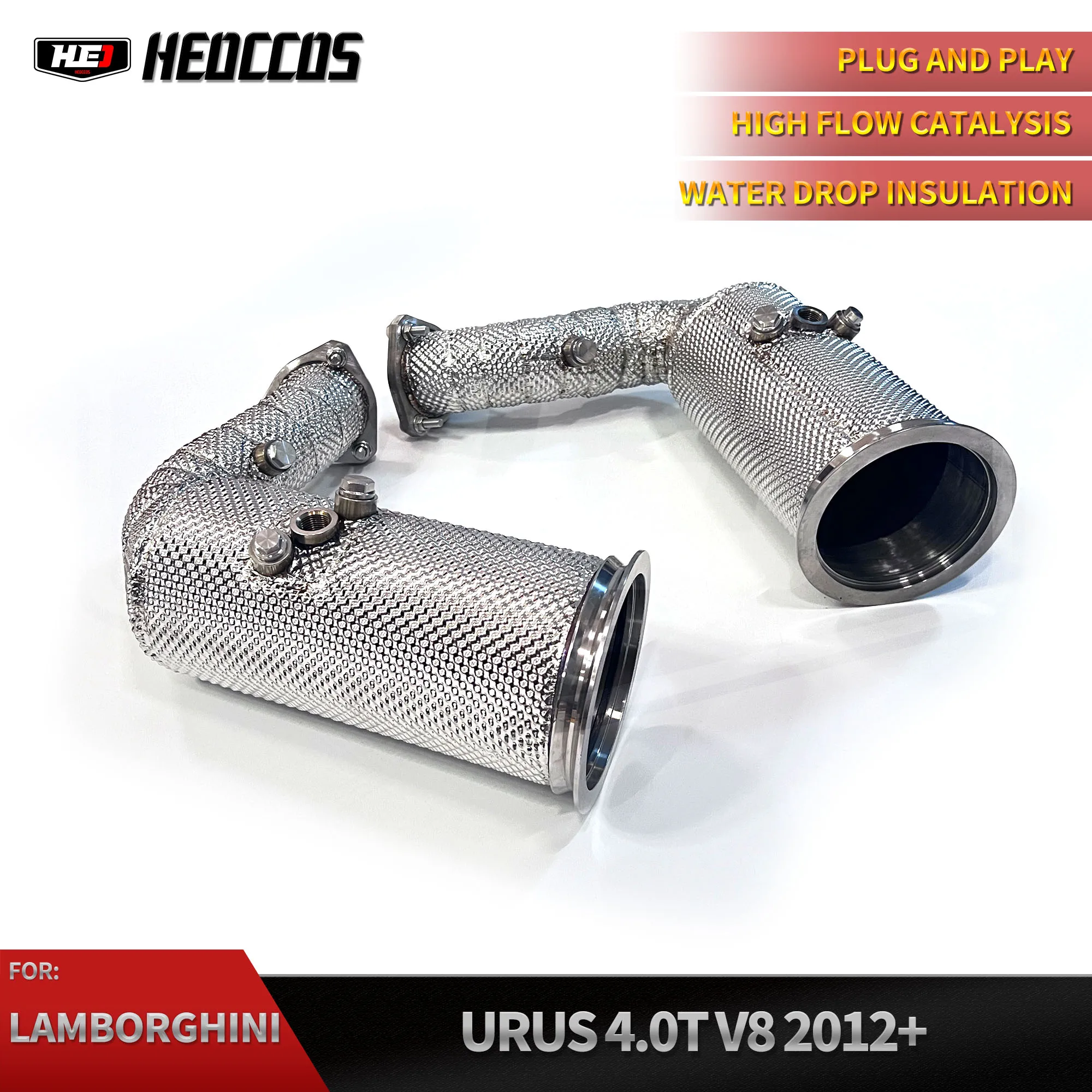 

HEO Cateed Exhaust Downpipe For Lamborghini URUS 4.0 2018-2019 Stainless Steel Downpipes with catalyst Europe fifth standard