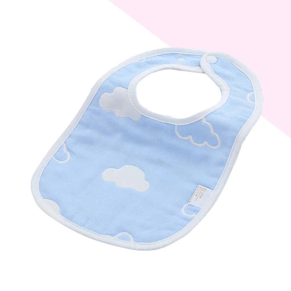 Baby Bibs Cloths Cartoon Cloud Baby Cotton Scarf Bibs Toddler Gauze Towel (Sky-blue) baby drool bibs
