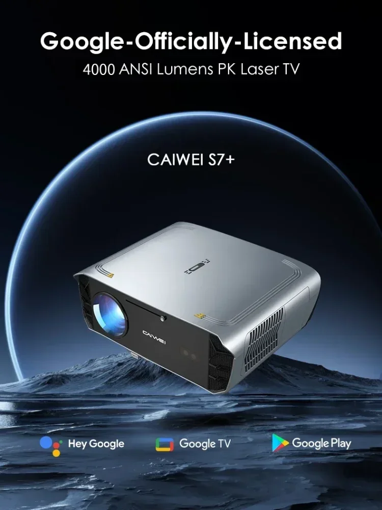 CAIWEI S7+ 4K Ultra HD Projector Video 4000 ANSI Home Theater Android voor films Autofocus Smart TV Beamer voor buiten - afbeelding 2