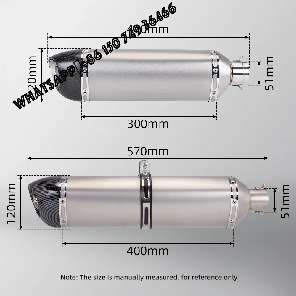 For motorcycle AT3 For 51MM  stainless steel performance yoshimura exhaust pipe position 470mm For Z400 Z900 R3 MT07 S1000R