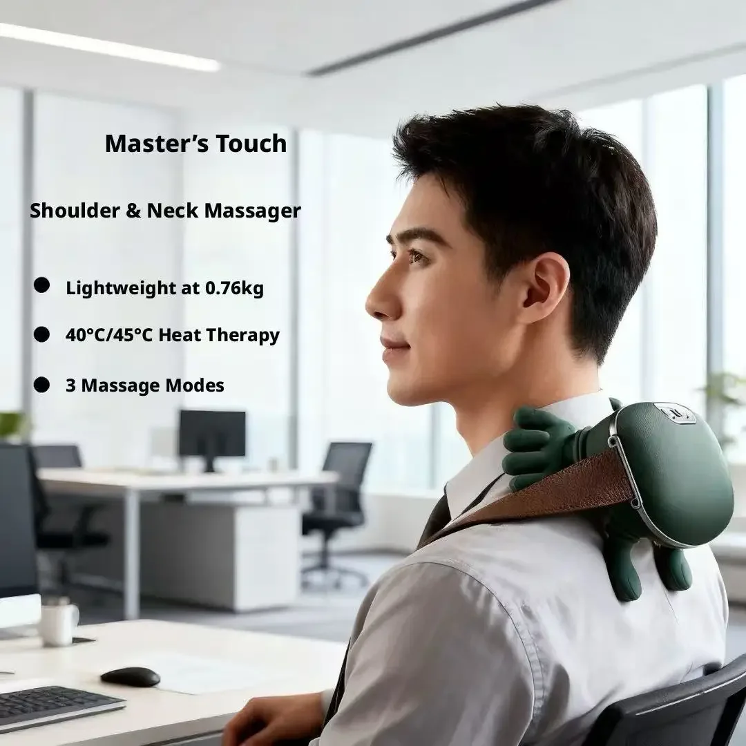 

Беспроводной массажер для шеи и плеч в форме руки с подогревом, шиацу-массажер-накидка для спины для глубокого разминания трапециевидных мышц и снятия боли