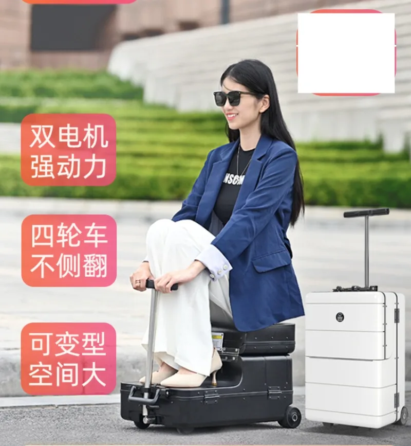 Smart Riding Boarding Bag 20-Inch Electric Luggage Multi-Function Trolley Suitcase