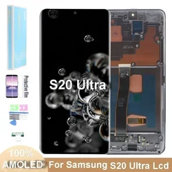 SUPER AMOLED S20Ultra Schermo LCD Per Samsung Galaxy S20 Ultra G988 G988F G988B G998U Display LCD Touch ScreenDigitizer Assembly