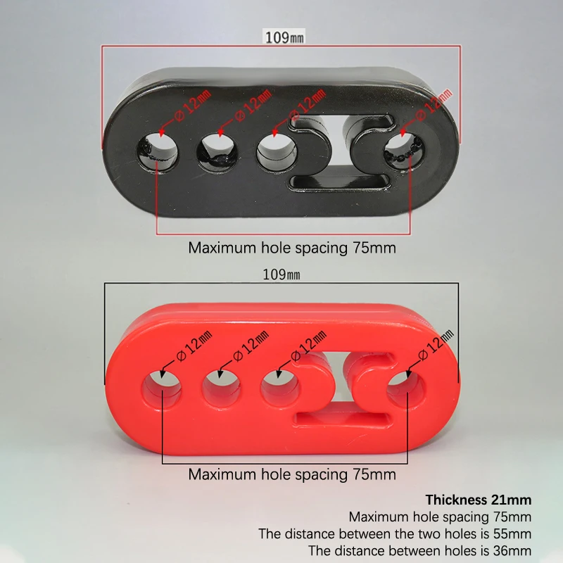 Universal Car Exhaust Pipe Mount Brackets Hanger Insulator Polyurethane Hanger Liner Bracket 2 Holes 4 Holes - Image 3