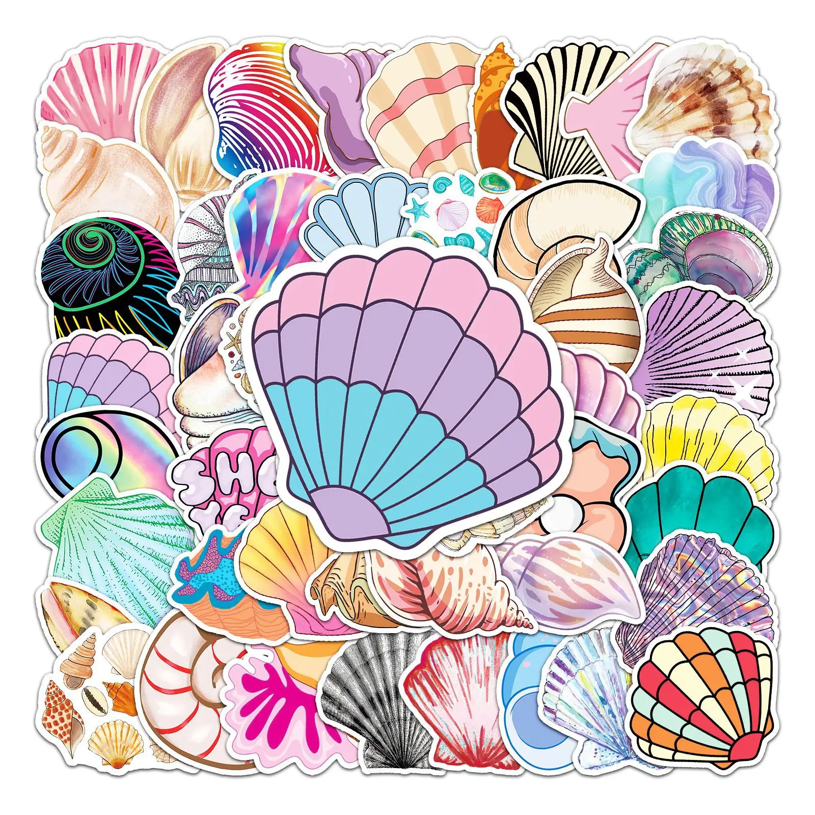 10/30/50pcs Shell Cartoon Stickers Skateboard Leuke Scrapbook Auto Esthetische Kunst Kerstcadeau Telefoon Diy laptop Decal Stickers