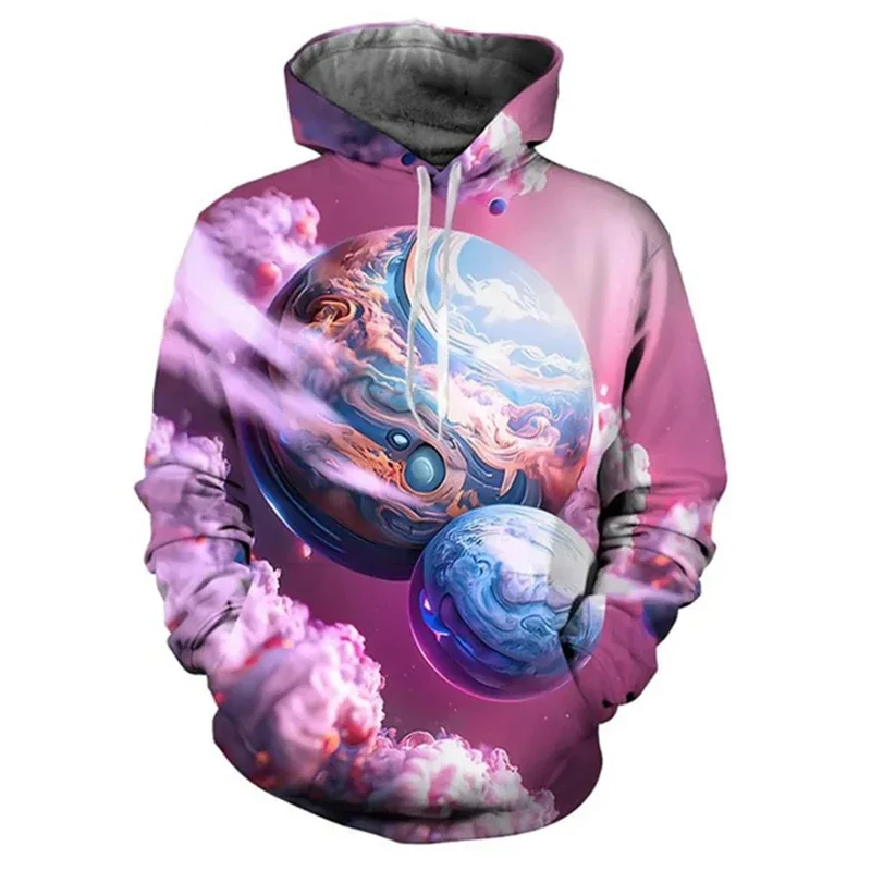 Color Planet Galaxy men's and women's 3D printed hoodie dress Harajuku fashion sweatshirt casual street wear pullover blazer