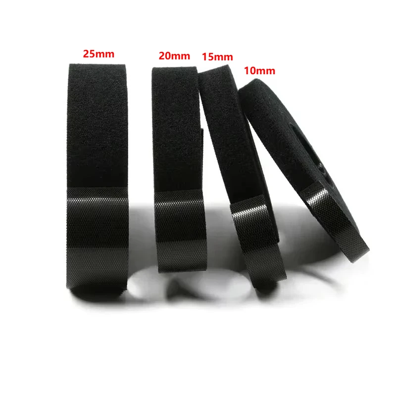 5m/Roll Black Reusable Self Adhesive Cable Ties Loop Bundle Nylon Strap Organizer Clip Wire Holder Management Fastening Tape DIY