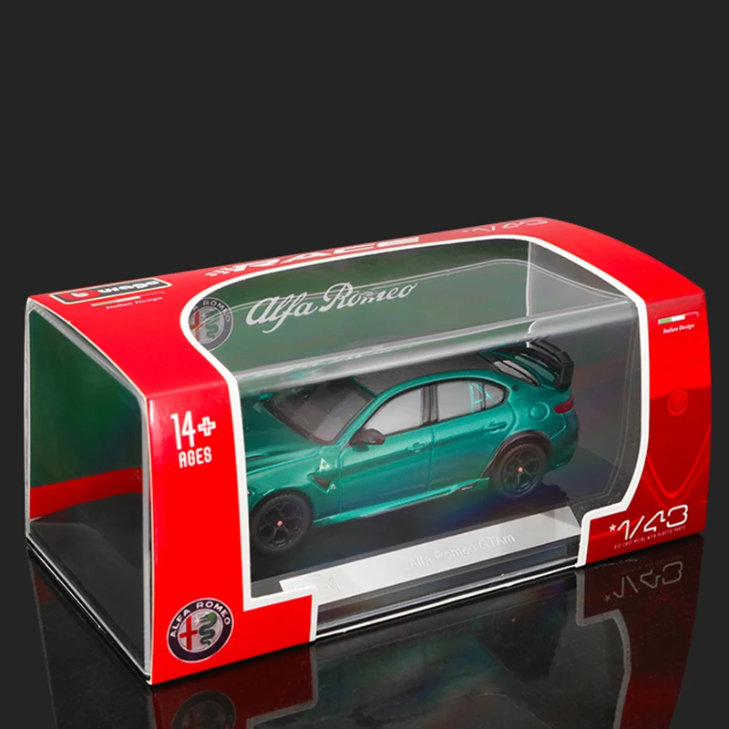 Bburago 1:43 Hardcover Edition Alfa Romeo GTAm Green racing model simulation car model alloy car toy male collection gift