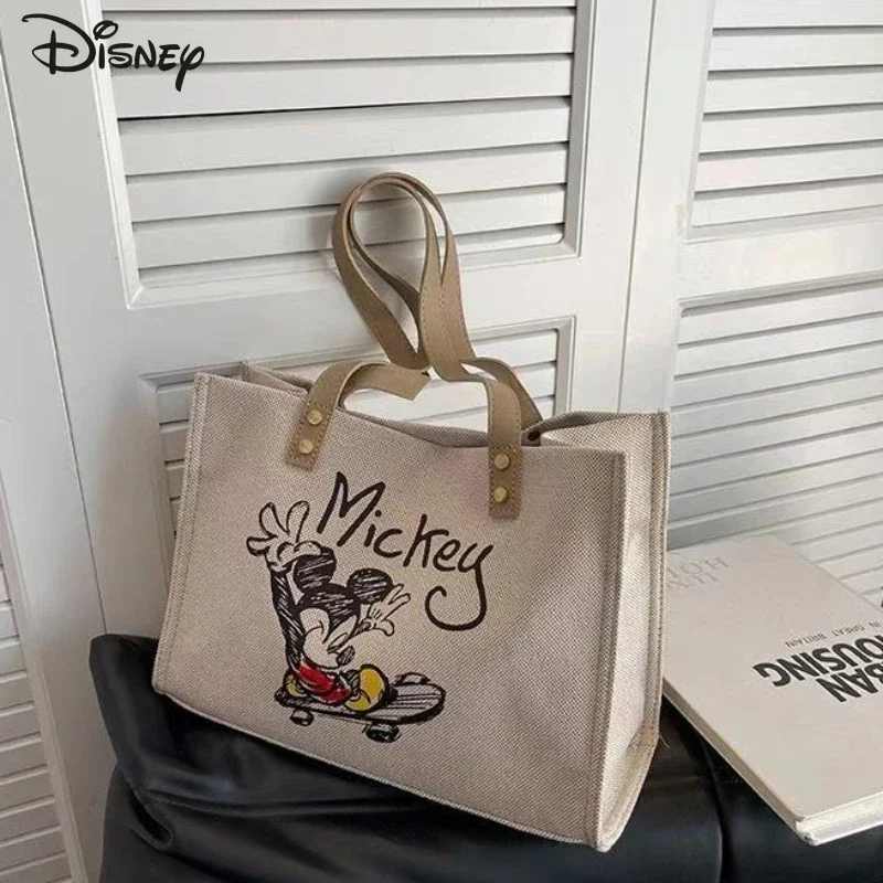 

Disney Mickey New Women's Handbag Cartoon Cute Women's Shoulder Bag Fashion Women's Bag Canvas Large Capacity Multifunctional