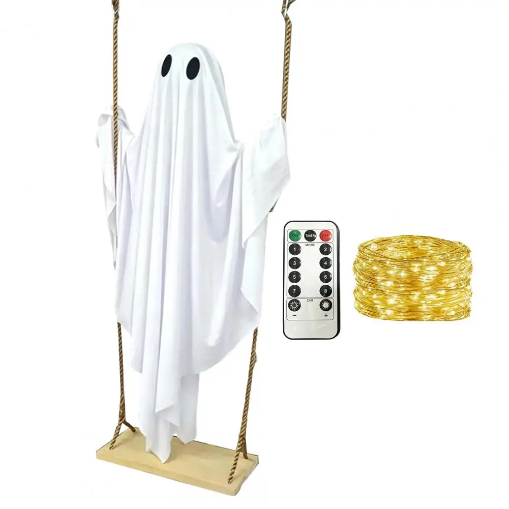 Floating Ghost for Patio Trees Halloween Hanging Ghost Decorations Halloween Hanging Ghost Swing Decor with String for Yard