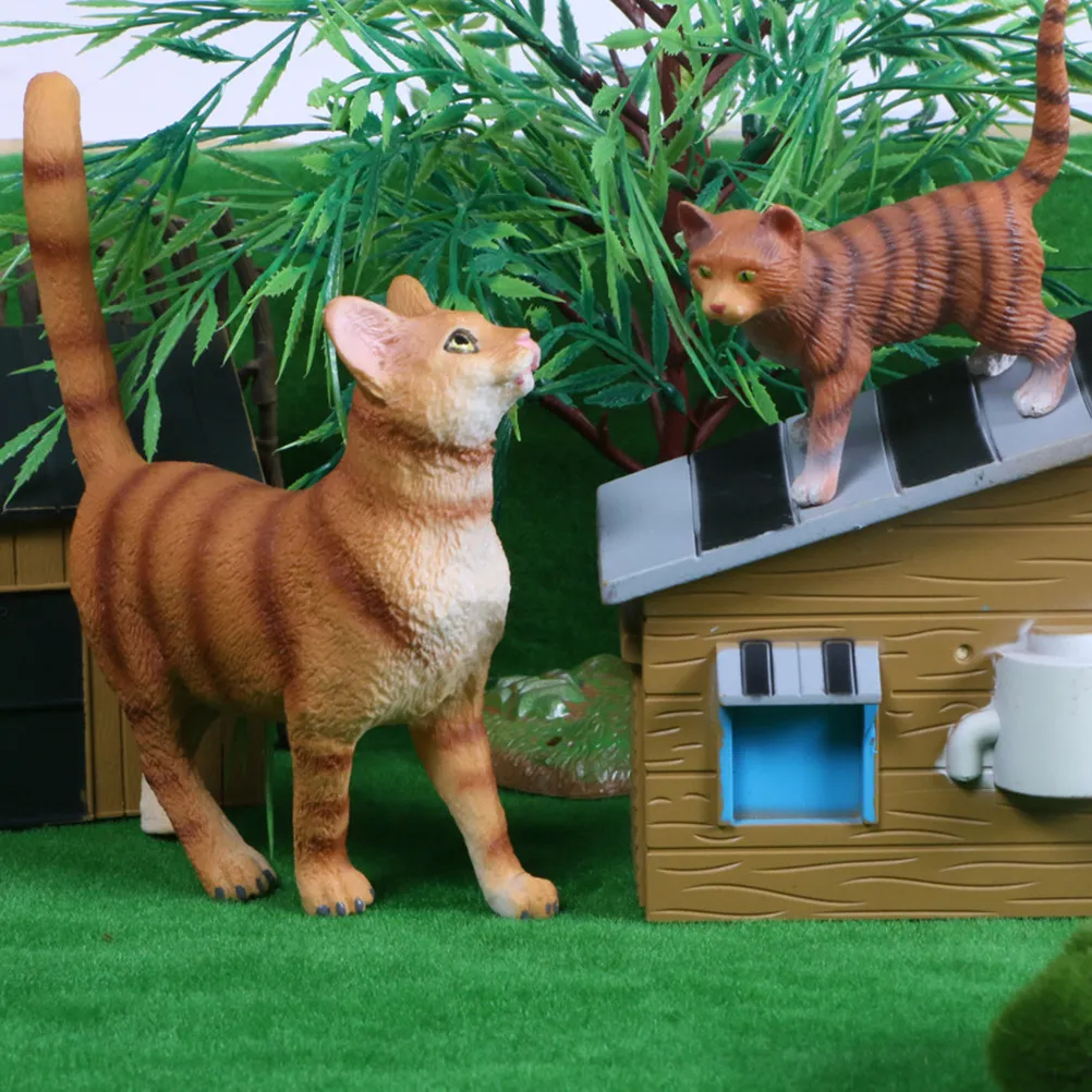 

Static Cat Simulation Lifelike Kitten Craft for Home Desktop Decoration Colorful Plastic Charming Animal Ornament