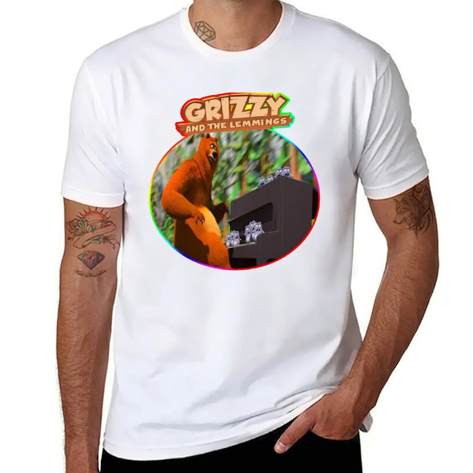 

grizzy and the lemmings T-Shirt essential t shirt t shirt men 100% cotton luxury brand T-Shirt
