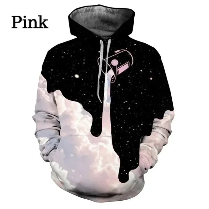 Unisex Funny 3d Print Hoodies for Men Colorful Starry Sky Print Hooded Sweatshirt Fashion Pullover Sweatshirts Streetwear Tops