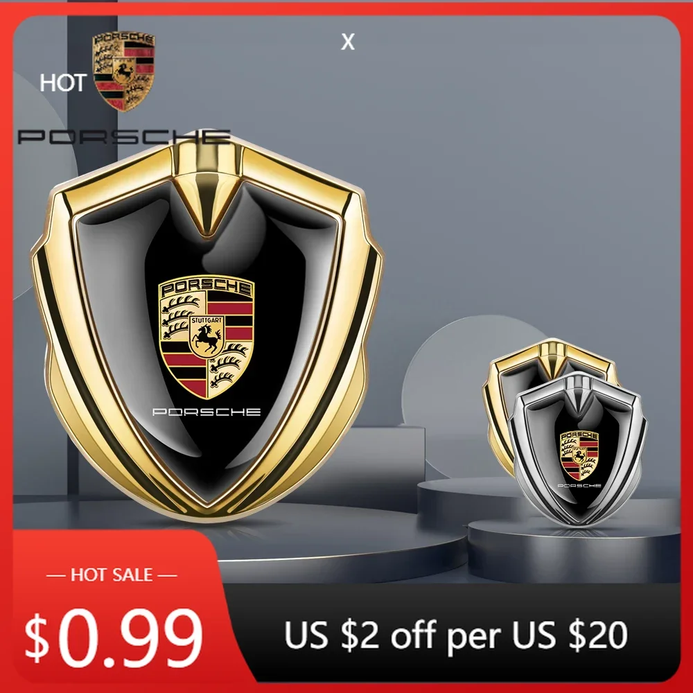 

Наклейка на автомобиль для Porsche Cayman, Cayenne, 911, Macan, 1 шт., металлическая наклейка-эмблема на боковое крыло или багажник для Porsche 928