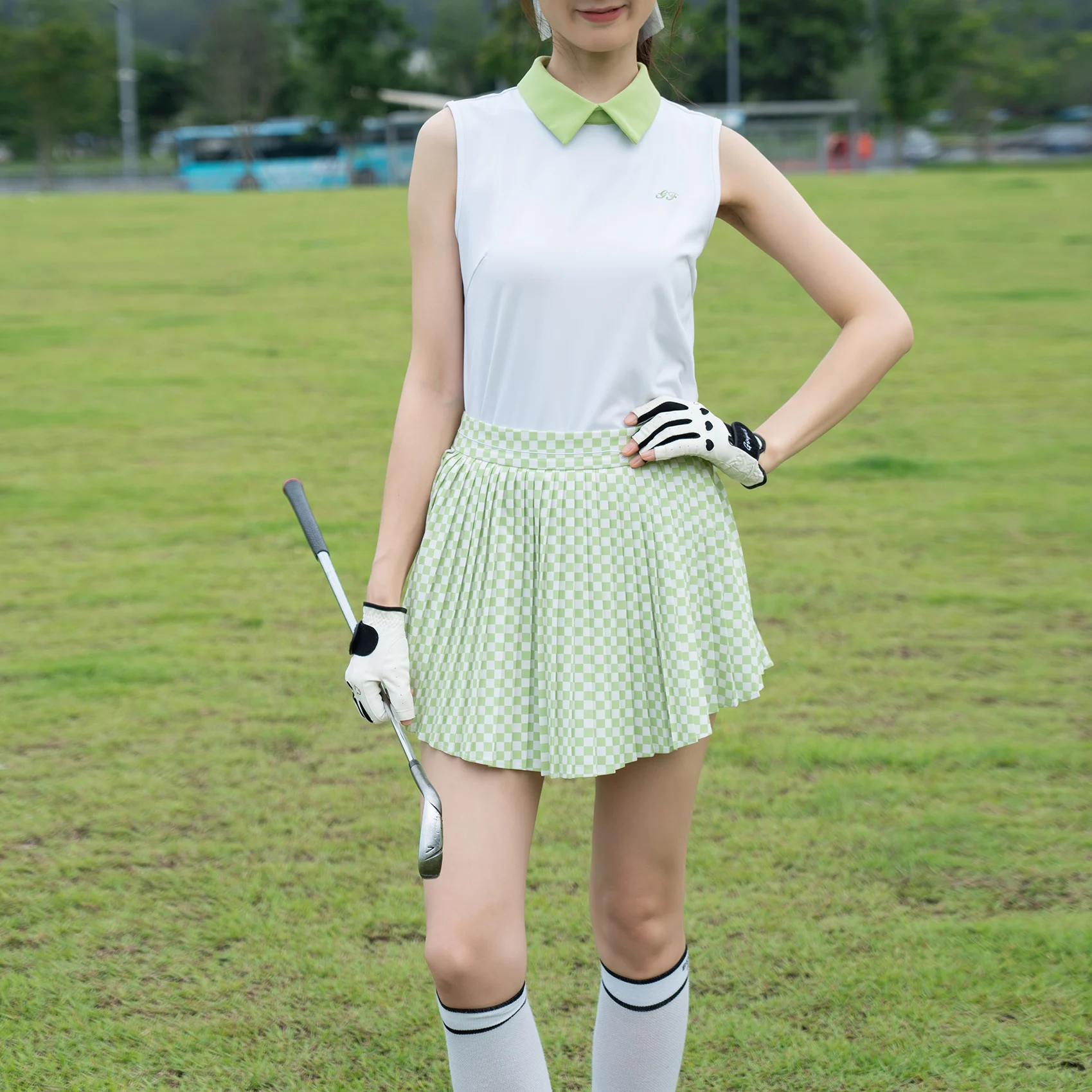 Summer Golf Women's Top Skirt Tennis Outdoor Sports Ladies Set Clothes Pleated Skirt Quick Dry Elasticity - view 6
