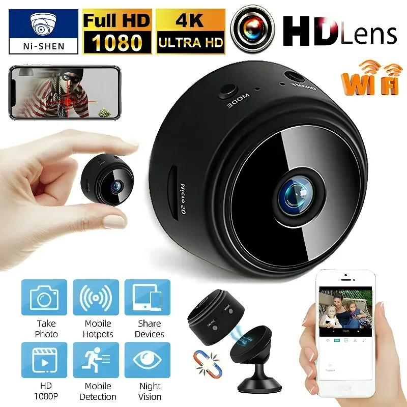 Mini A9 Camera 1080p Hd Wireless Wifi Monitoring Night Security Protection Surveillance Remote Monitor Wifi Cameras Smart Home