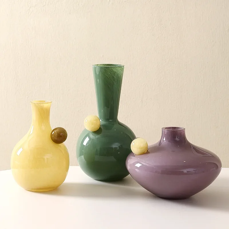Colored Geometric Sphere Glass Vase Flower Vase Flower Arrangement Accessories Hydroponics Terrarium Home Decoration
