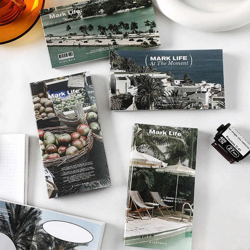 Mini Pocket Notebook Romantic Life Series INS Scenery Student Office Diary Hand Ledger Pocket Journal 4 Models