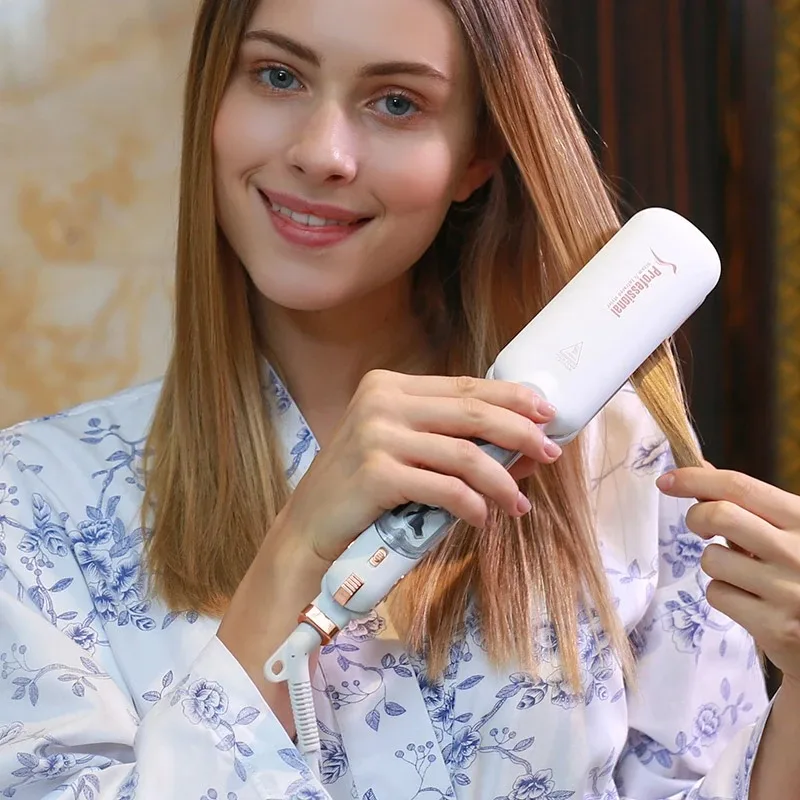 

230 ° C Профессиональный паровой выпрямитель для волос Инфракрасный уход с керамическим покрытием 2-дюймовые широкие пластины для выпрямления волос в салоне